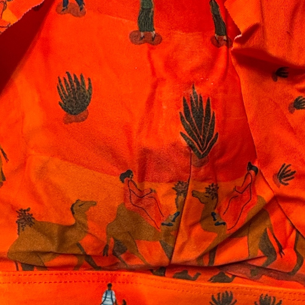 Anthropologie Vibrant Orange Patterned Bikini Top - Picture 5 of 6